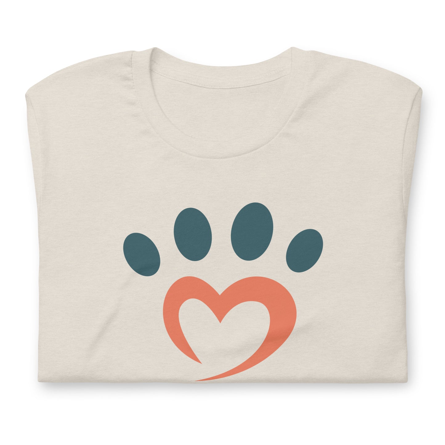 Heart Dog Paw T-Shirt - Love Paw Print Tee for Dog Owners - Soft Cotton Pet Lover Shirt - Unisex Fit Animal Enthusiast Gift