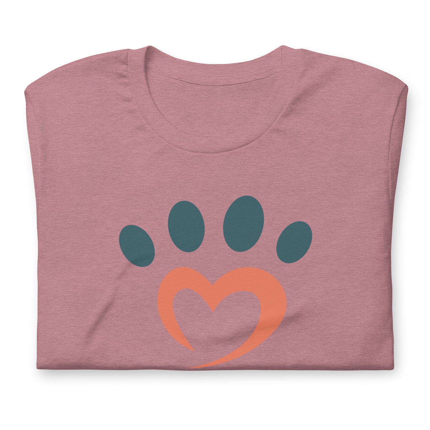 Heart Dog Paw T-Shirt - Love Paw Print Tee for Dog Owners - Soft Cotton Pet Lover Shirt - Unisex Fit Animal Enthusiast Gift