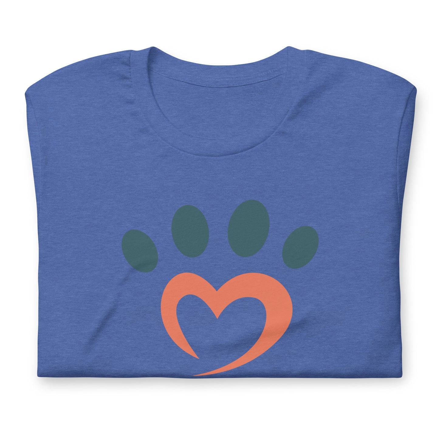 Heart Dog Paw T-Shirt - Love Paw Print Tee for Dog Owners - Soft Cotton Pet Lover Shirt - Unisex Fit Animal Enthusiast Gift