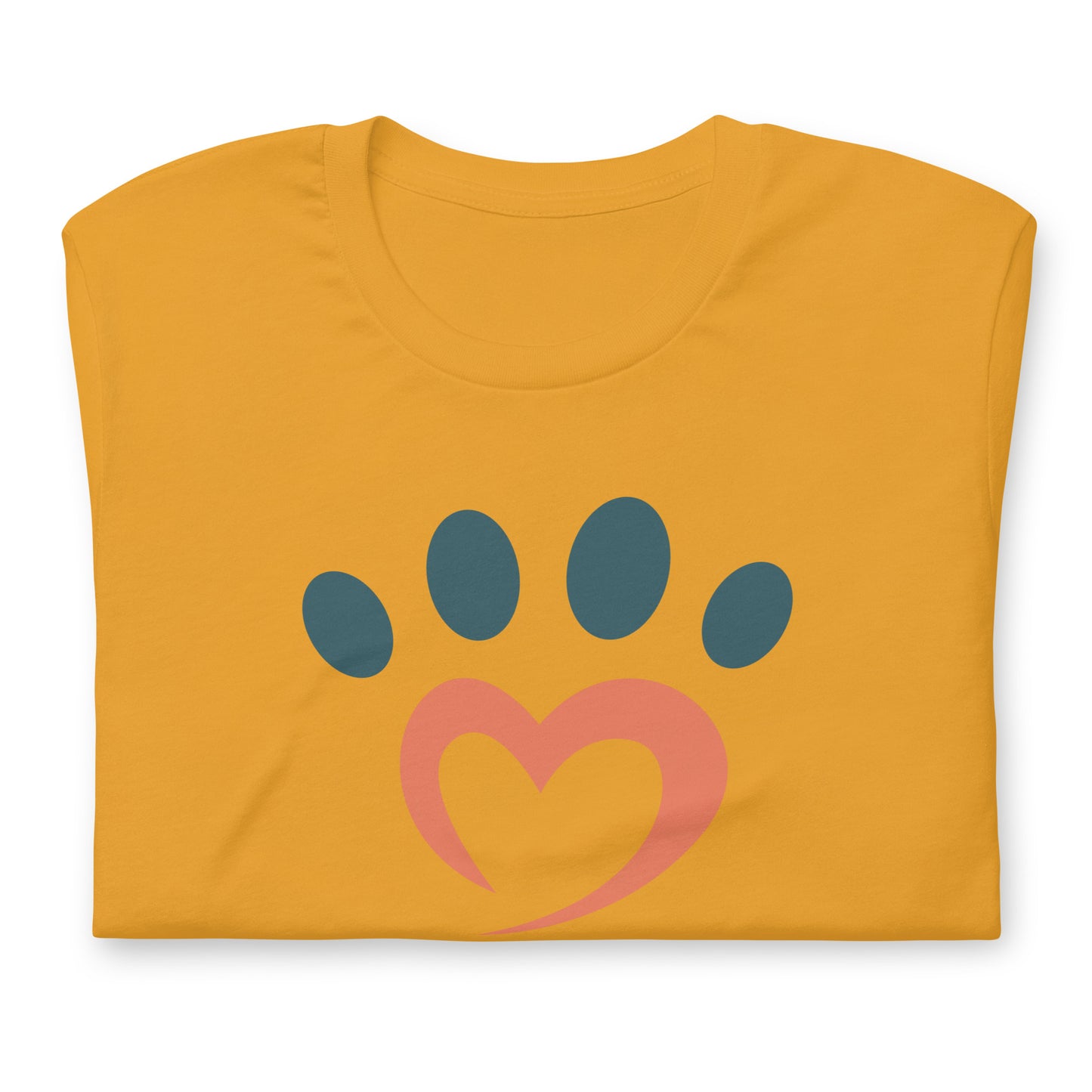 Heart Dog Paw T-Shirt - Love Paw Print Tee for Dog Owners - Soft Cotton Pet Lover Shirt - Unisex Fit Animal Enthusiast Gift