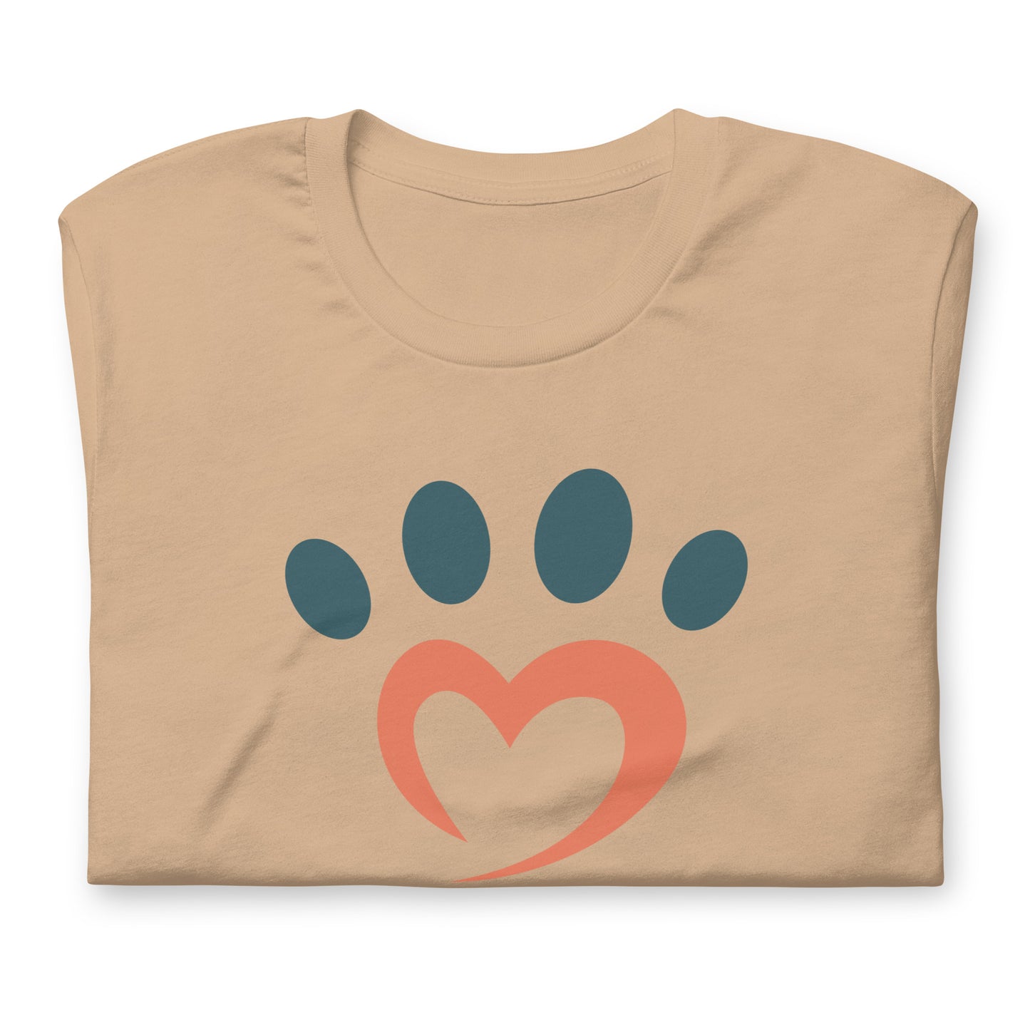 Heart Dog Paw T-Shirt - Love Paw Print Tee for Dog Owners - Soft Cotton Pet Lover Shirt - Unisex Fit Animal Enthusiast Gift