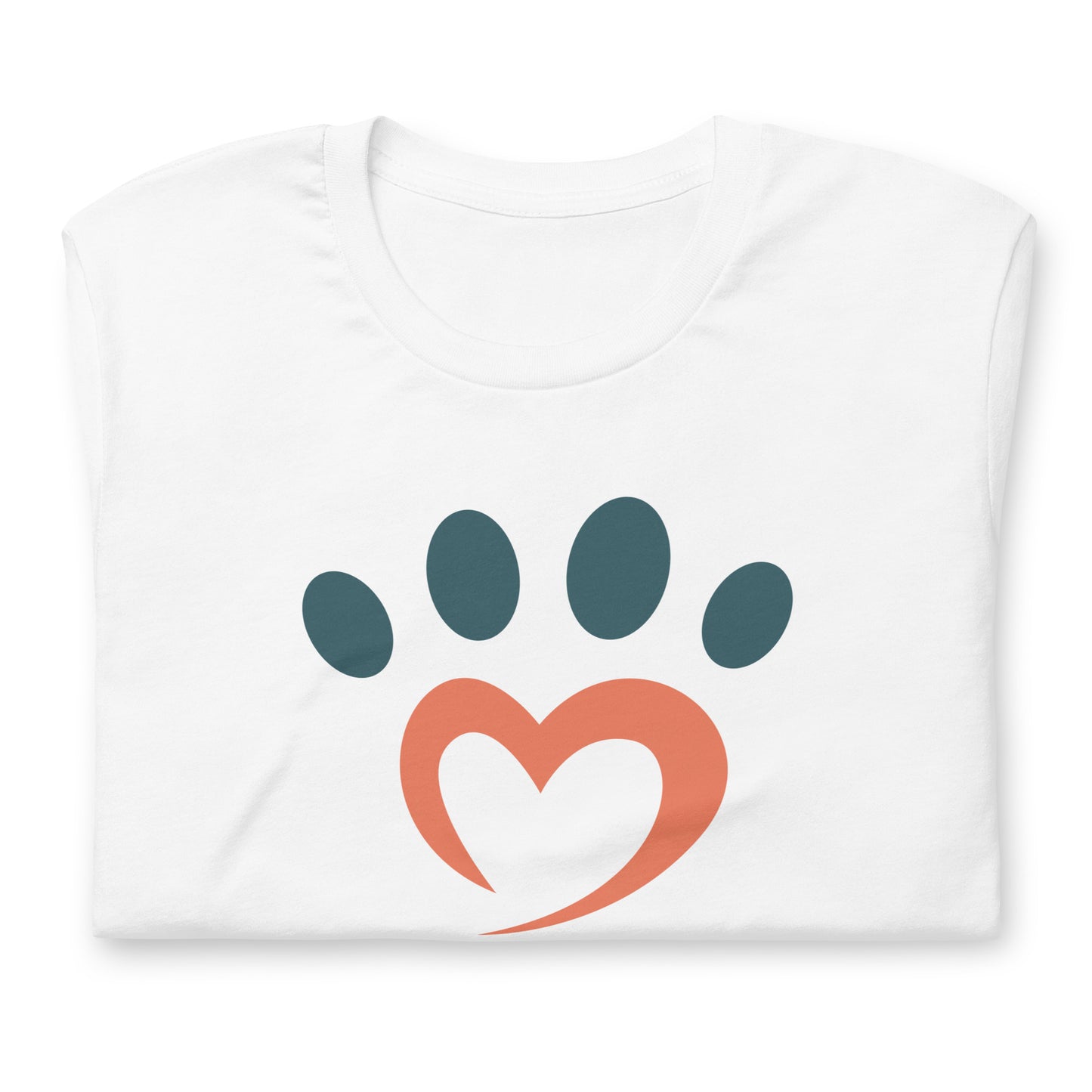 Heart Dog Paw T-Shirt - Love Paw Print Tee for Dog Owners - Soft Cotton Pet Lover Shirt - Unisex Fit Animal Enthusiast Gift
